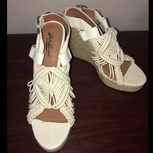 Lucky Brand Cream Crochet Wedges